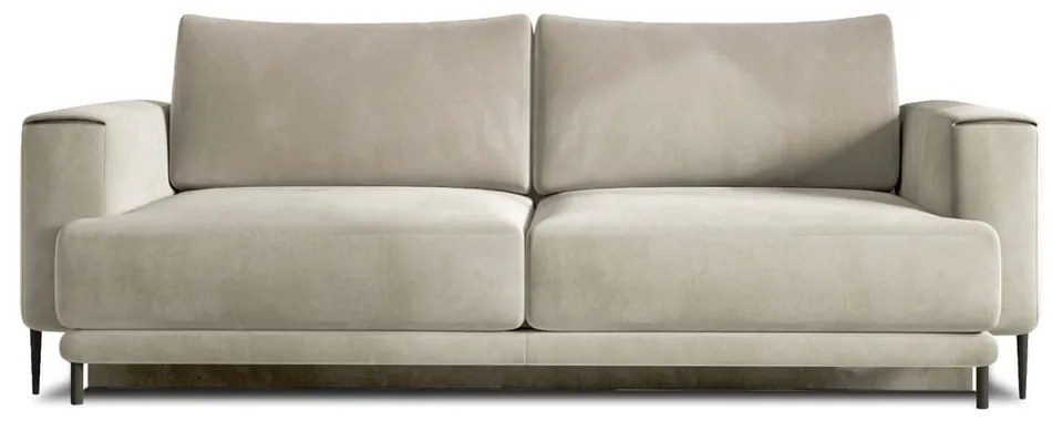 Divano beige allungabile/con contenitore e rivestimento in velluto 260 cm Dalia – ELTAP