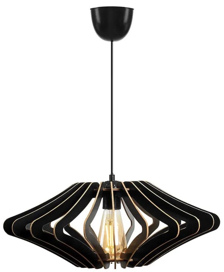 Lampadario a sospensione con filo 1xE27/60W/230V nero diametro 47 cm