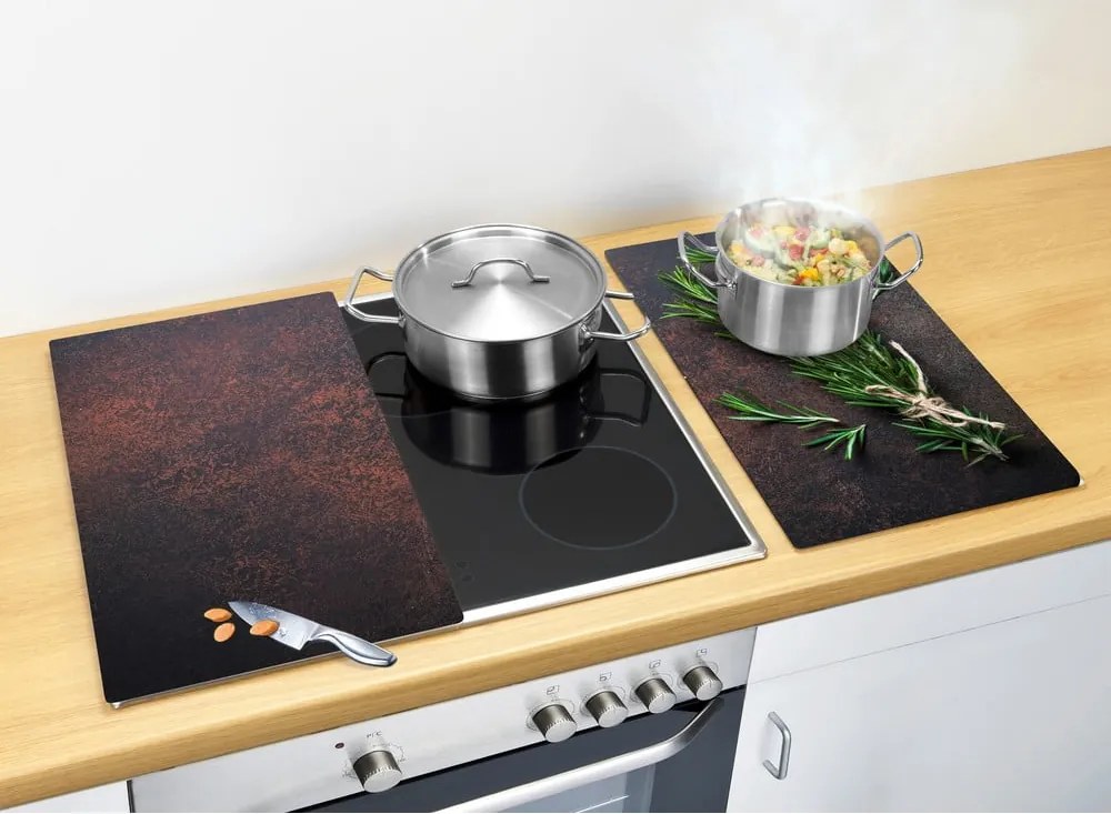 Set di copri fornelli in vetro temperato 2 pz 30x52 cm Rosemary – Allstar