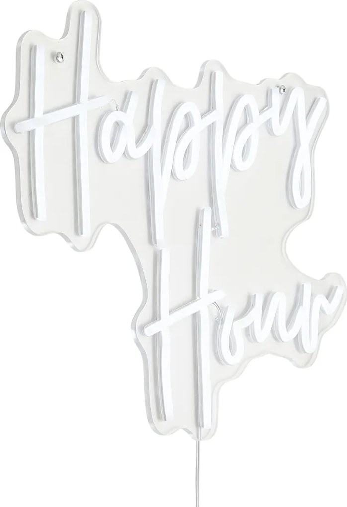 Lampada da parete al neon bianca con LED integrato - Happy Hour