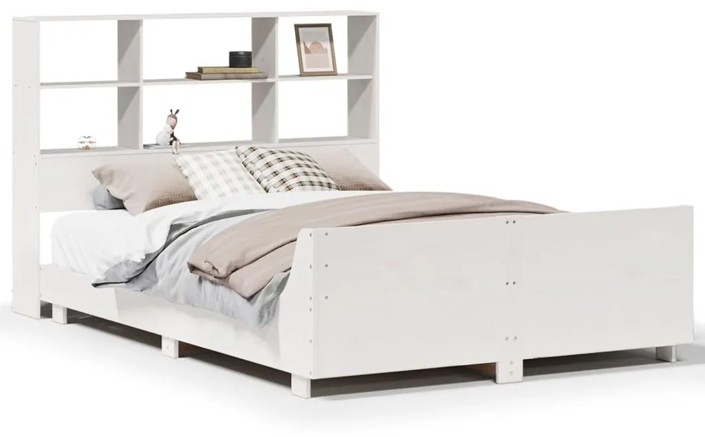 Letto senza materasso bianco 135x190 cm legno massello di pino