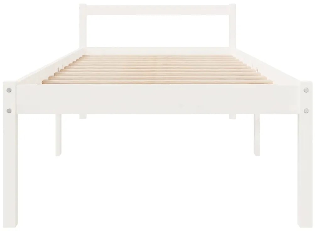 Letto per Anziani Bianco 75x190 cm Small Single Legno di Pino