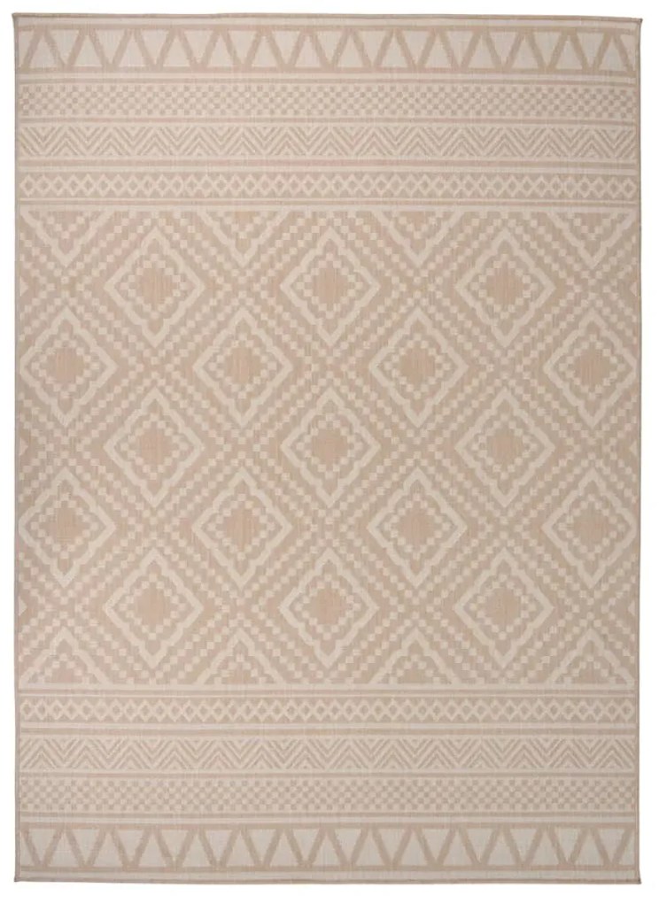 Tappeto Da Esterni A Tessitura Piatta 200x280cm Strisce Marroni /