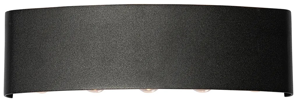 Applique da esterno nera incl. LED 10 luci IP54 - Silly