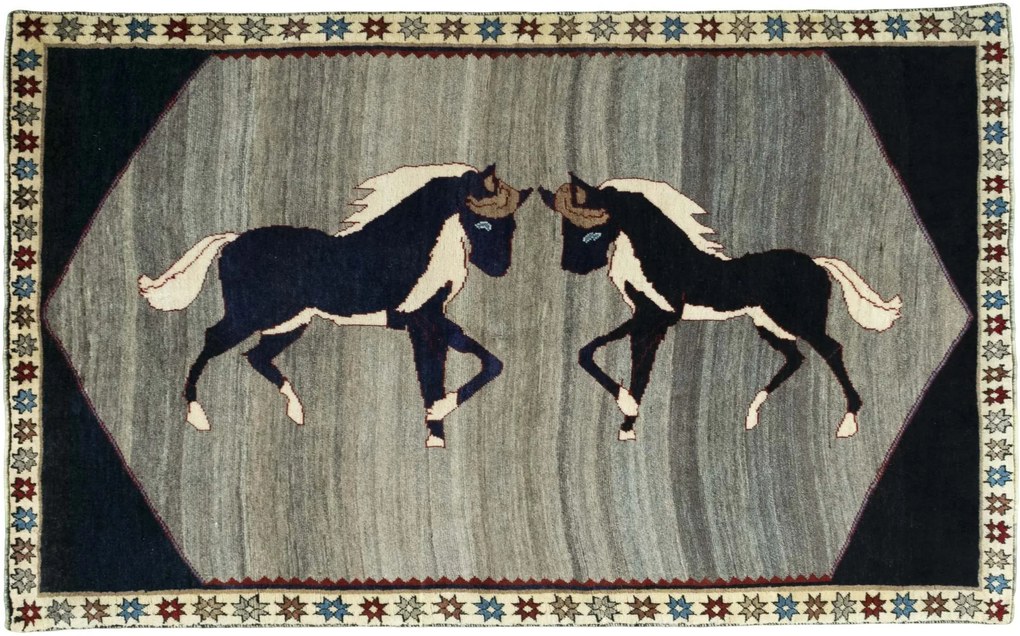 Gabbeh Tappeto persiano 220 x 140 Nero (Iran) Annodato A Mano