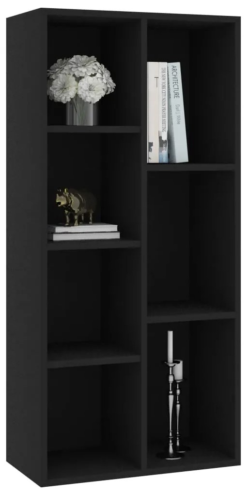 Libreria Nera 50x25x106 cm in Legno Multistrato