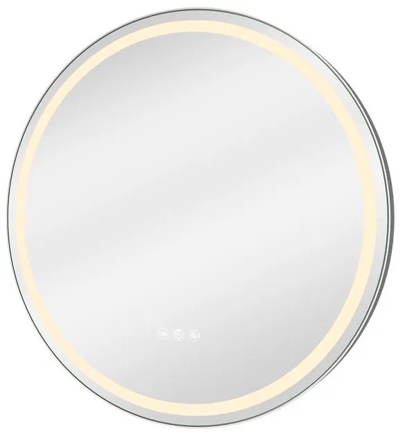 Specchio con illuminazione integrata bagno tondo SENSEA L 60 x H 60 x P 3 cm grigio / argento