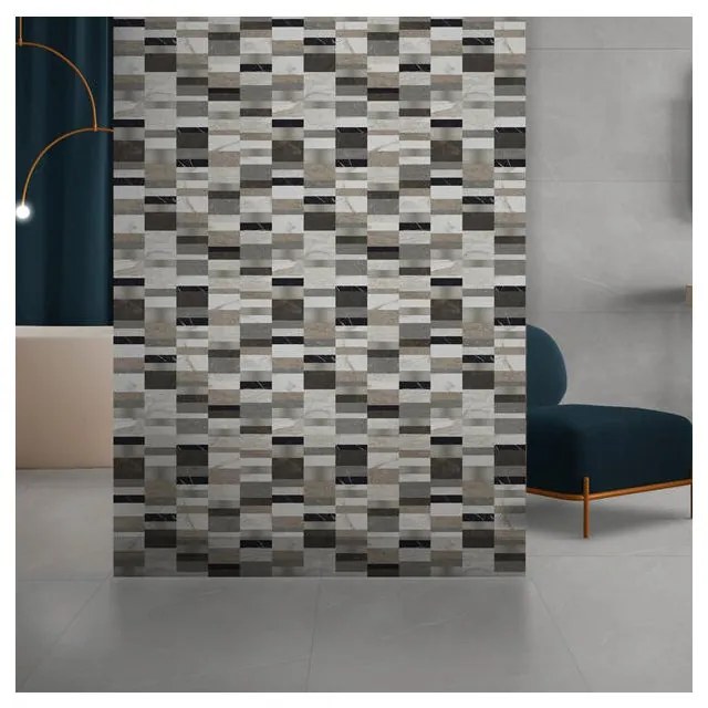 Piastrella da rivestimento interno in gres naturale 60 x 60 cm rettificato multicolore Decoro Mix Sp. 9 mm 0.72 mq