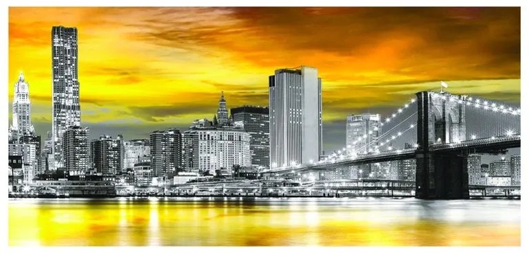 Stampa su tela New York cielo giallo, multicolore 140 x 70 cm