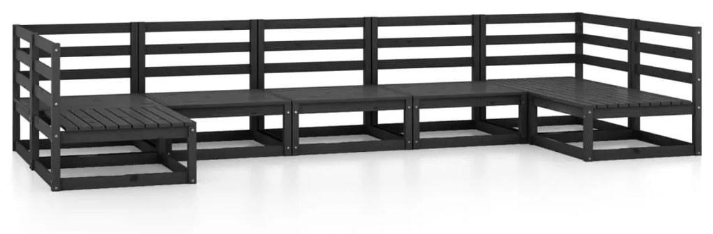Set divani da giardino 7 pz in legno massello di pino