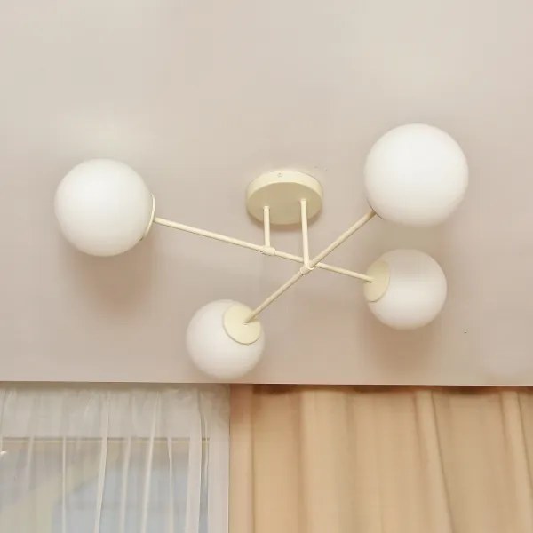 Plafoniera a soffitto MOON 4xE27/15W/230V colore crema