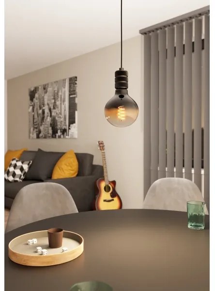 Eglo 43801 - Lampadario a sospensione con filo YORTH 1xE27/40W/230V nero