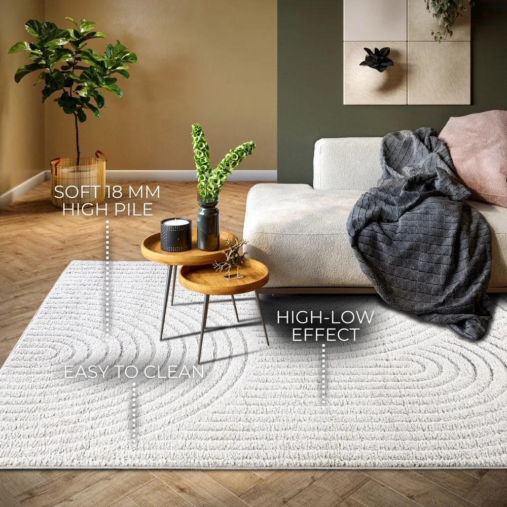 Tappeto bianco 160x235 cm Panglao New York White – Elle Decoration