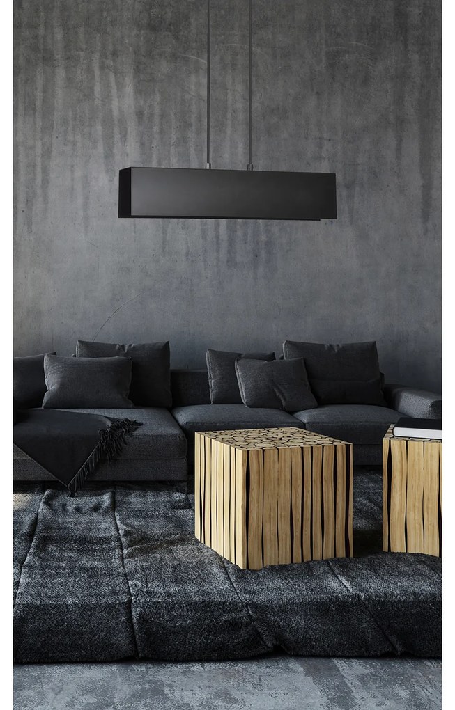Lampadario Moderno 2 Luci Hachiman In Acciaio Nero