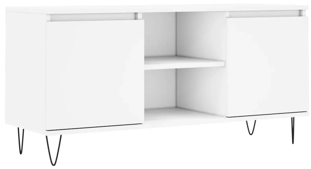 Mobile porta tv bianco 104x35x50 cm in legno multistrato