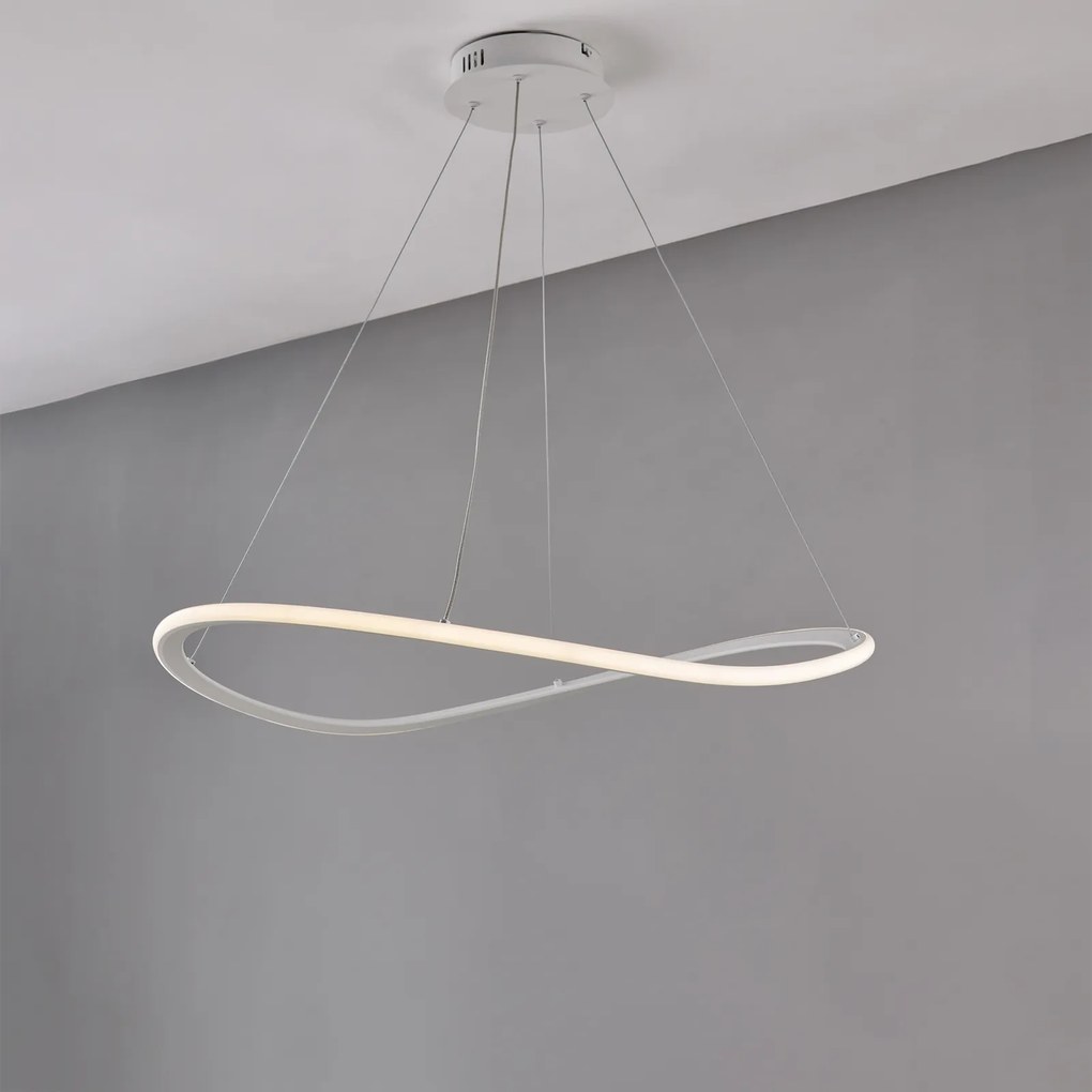 Sospensione Moderna Darwin Plastica Bianca Led 40W Dimmerabile 3000-4000-6000K