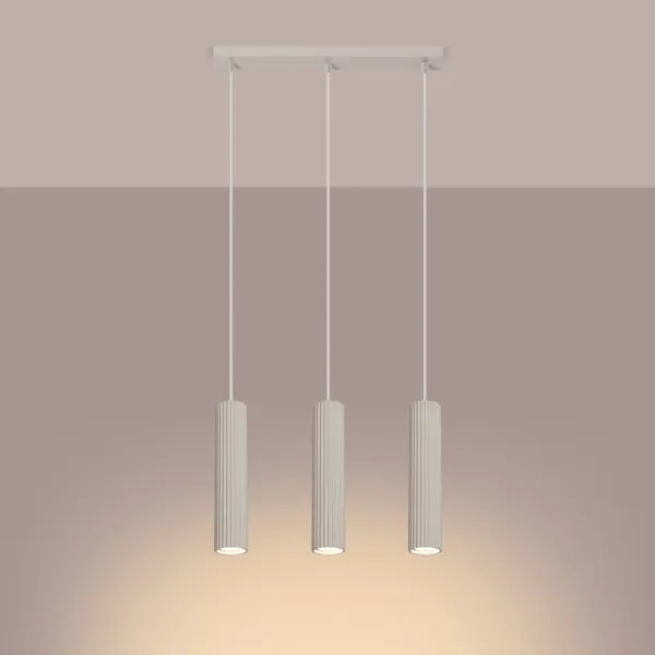 Sollux SL.1594 - Lampadario a sospensione con filo KARBON 3xGU10/10W/230V color crema