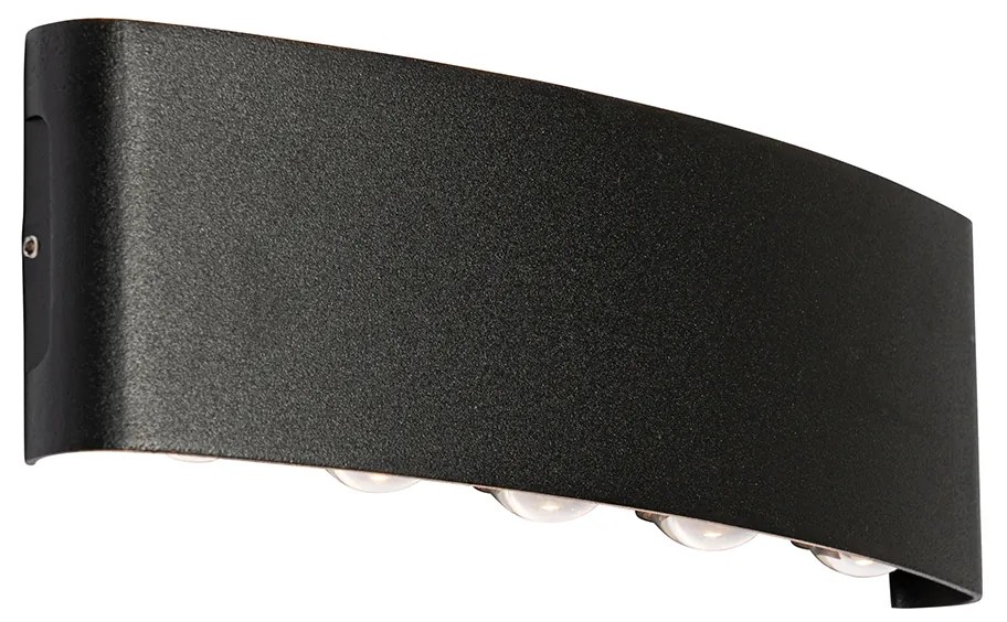 Applique da esterno nera incl. LED 10 luci IP54 - Silly