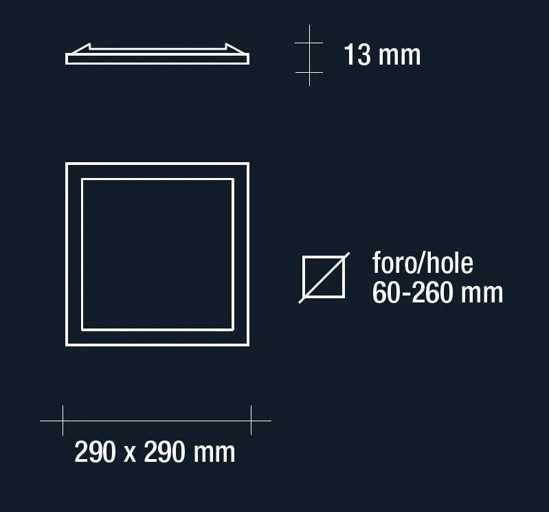 Vivida pannello ad incasso quadro regolabile