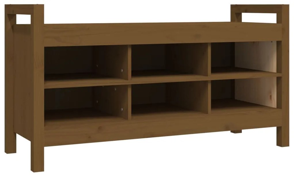 Panca da ingresso miele 110x40x60 cm in legno massello di pino