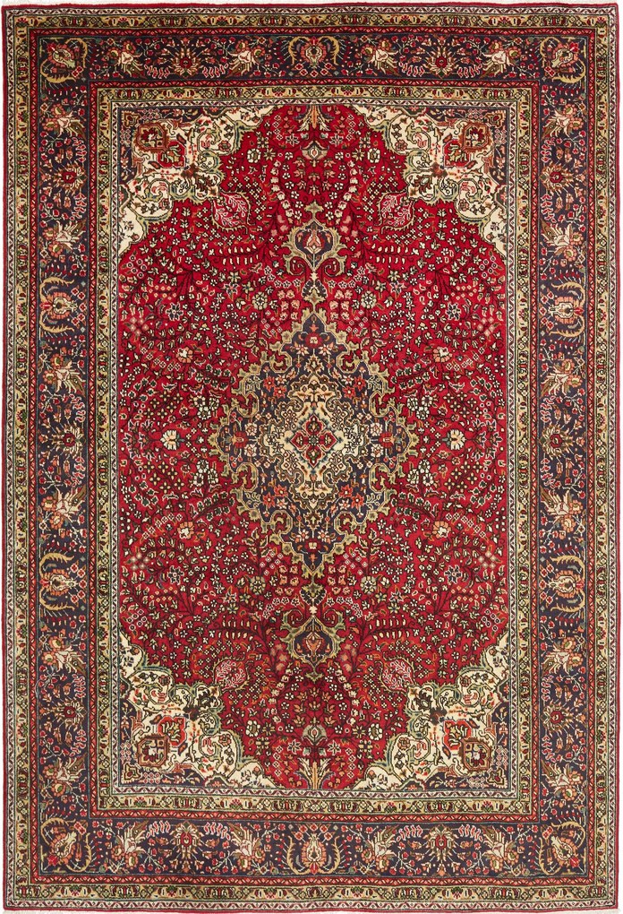 Tabriz Tappeto persiano 300x200 Blu (Iran) Annodato A Mano