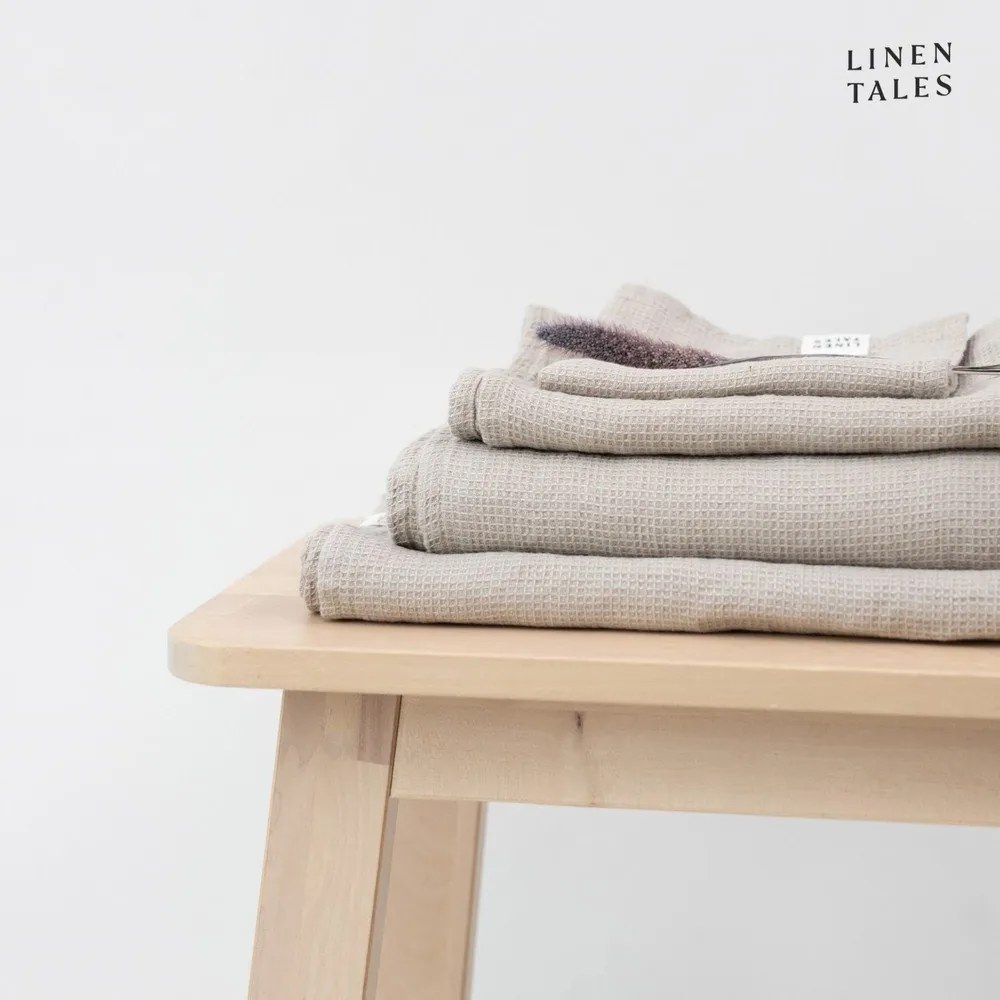 Asciugamano in lino waffle di colore naturale 45x65 cm Natural Fine Waffle - Linen Tales
