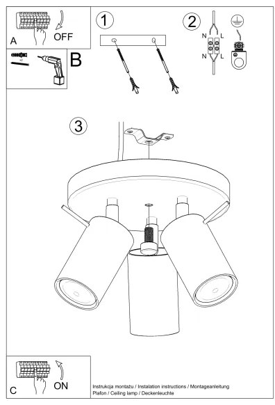 Sollux SL.1503 - Faretto RING 3xGU10/10W/230V verde