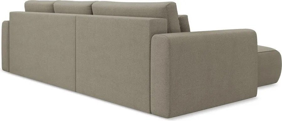 Divano angolare marrone chiaro allungabile/con contenitore (con penisola a sinistra/con chaise lounge) Kapua – Makamii