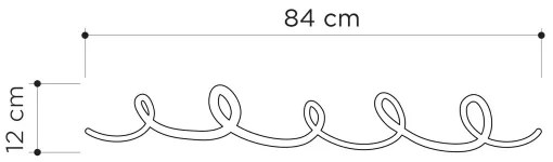 Appendiabiti a parete SING 84x12 cm nero