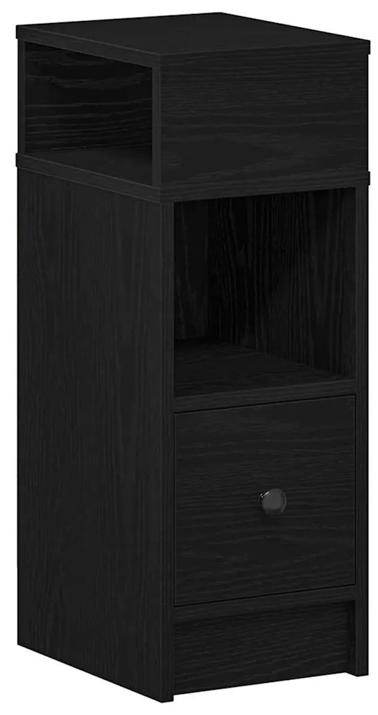 Comodino con cassetto nero 25x31x66 cm