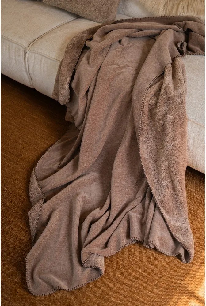 Coperta grigio tortora in micropile 150x200 cm Tomo – Tiseco Home Studio