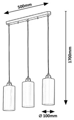 Rabalux - Lampadario su filo 3xE27/40W/230V