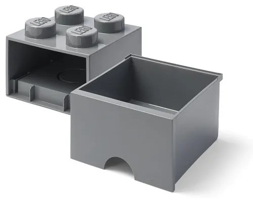 Contenitore per bambini grigio scuro con cassetto - LEGO®