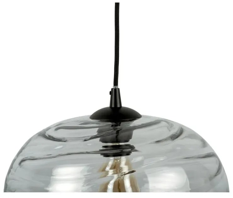Lampada a sospensione in vetro grigio, altezza 21 cm Sphere - Leitmotiv