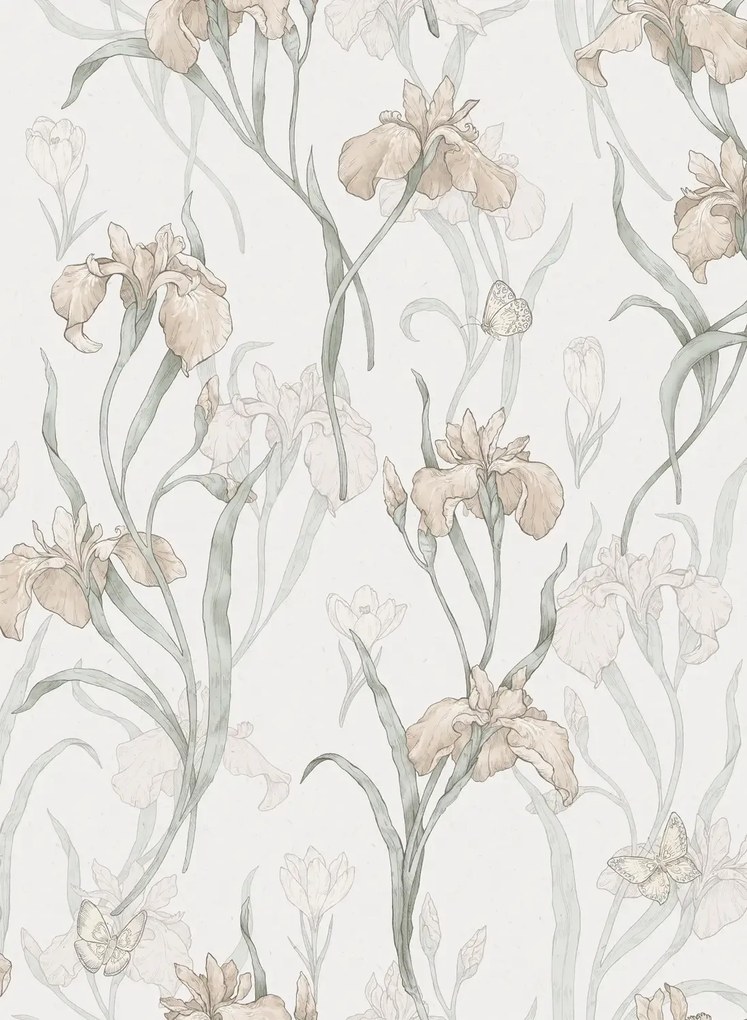Sandberg Tapete Iris - Powder Pink