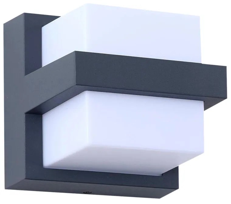 Lindby - Fyra Square LED Smart All'aperto Applique da Parete Grigio Lindby