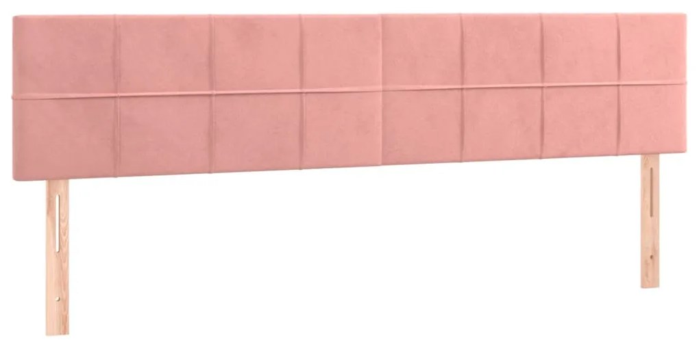 Letto a Molle con Materasso e LED Rosa 160x200 cm in Velluto