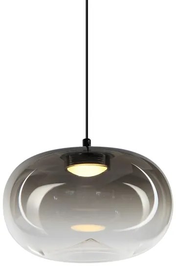 Lampadario LED a sospensione con filo VASO LED/4W/230V diametro 18 cm nero/fumé