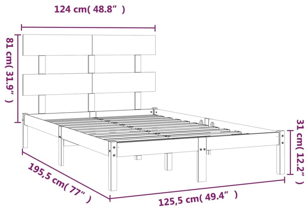 Giroletto Miele in Legno Massello 120x190 cm Small Double