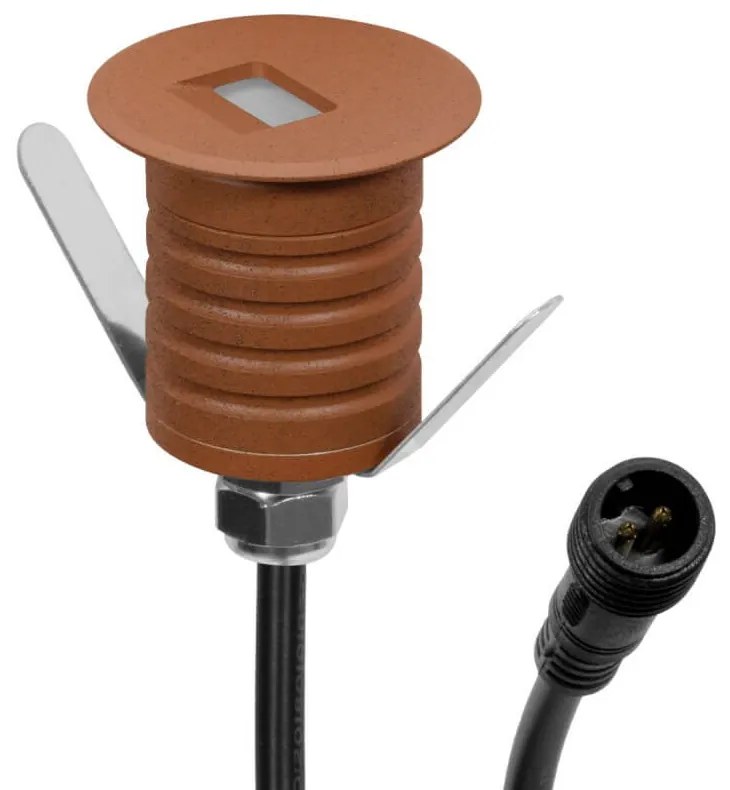 Faretto LED Corten 1W IP67 Professional - per Gradini Colore Bianco Caldo 2.700K