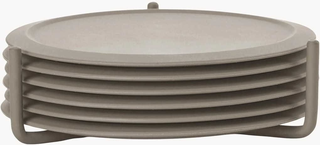 Sottobicchieri in silicone con supporto Plain 6 pz