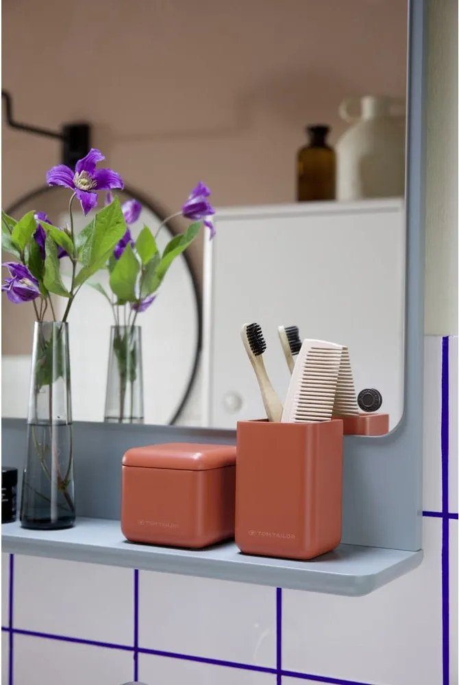 Organizer da bagno in poliresina arancione per dischetti di cotone Tom Tailor T-Rounded – Wenko