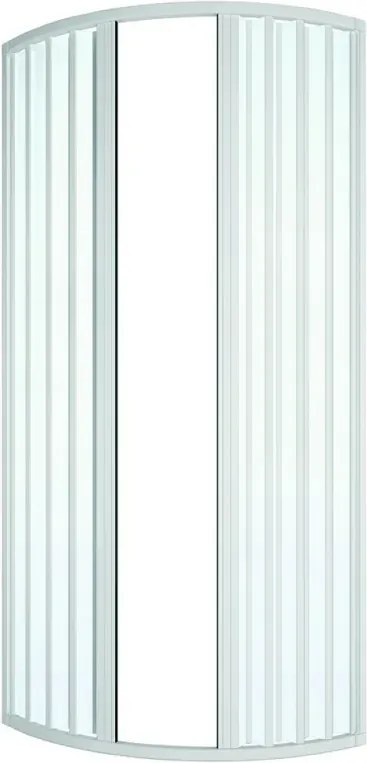 Box doccia 80x80 circolare a soffietto in PVC bianco apertura centrale e chiusura calamitata Teti