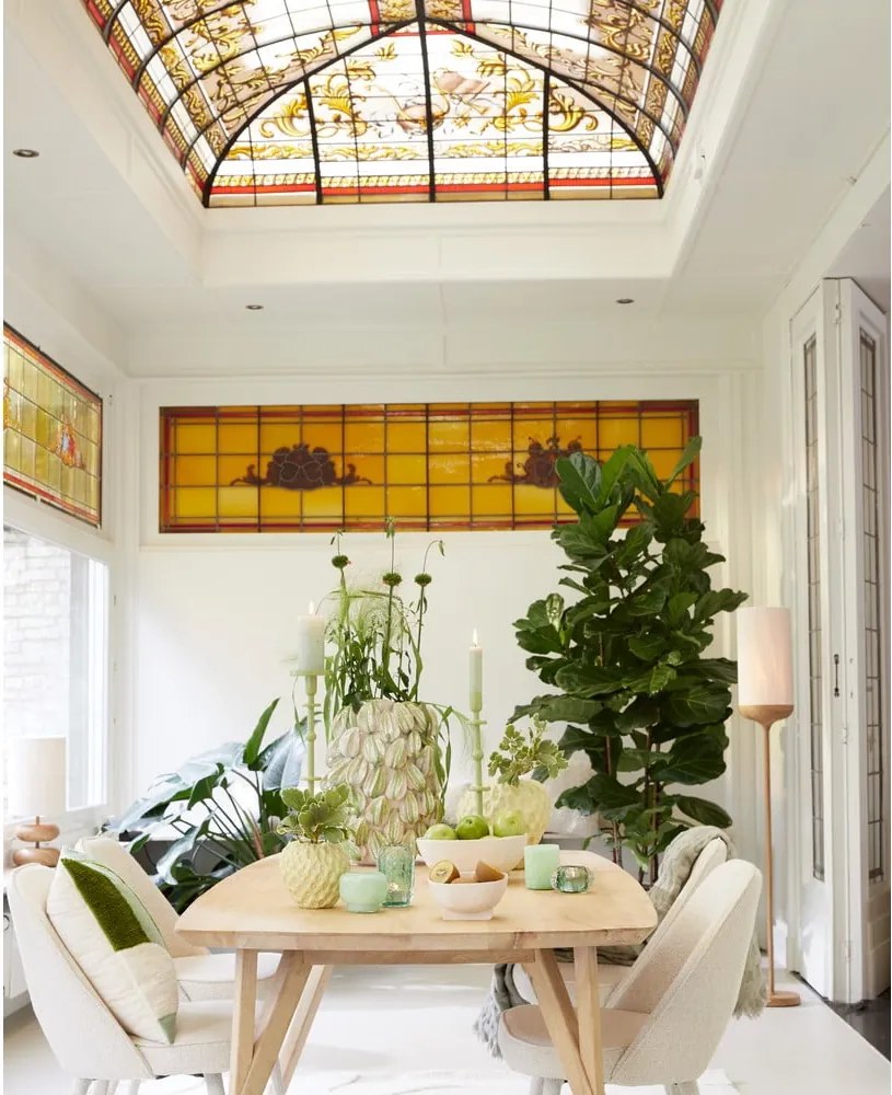 Lampada da terra in colore naturale con paralume in tessuto (altezza 159 cm) Dania - Light &amp; Living