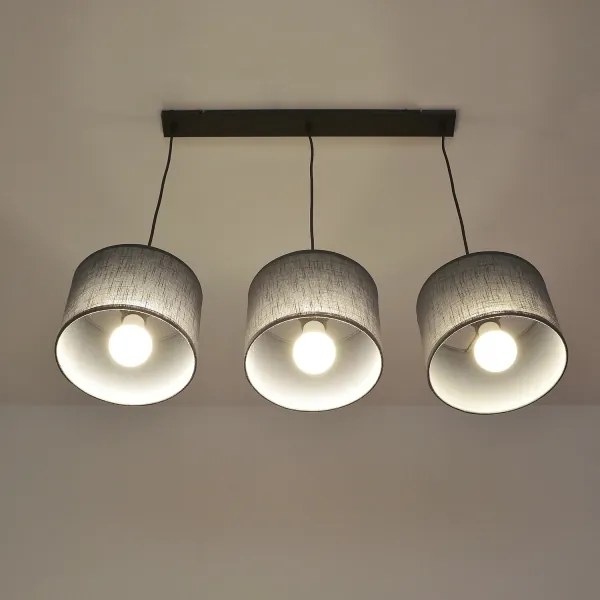 Lampadario a cavo ALBA 3xE27/15W/230V grigio