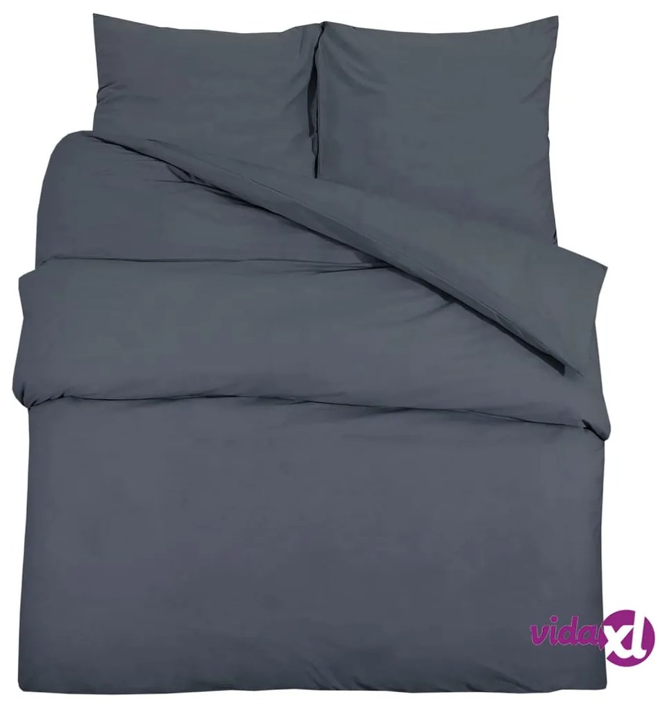 vidaXL Set Copripiumino Antracite 220x240 cm in Microfibra Leggera