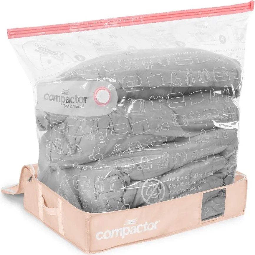 Set di organizer per sottoletto sottovuoto in plastica 3 pz 65x45x15,5 cm Pink Edition - Compactor