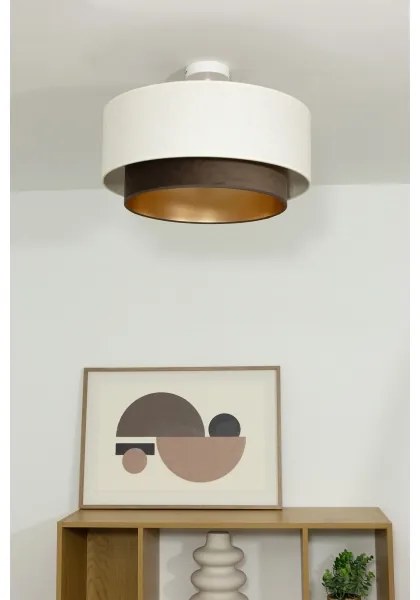 Plafoniera da soffitto NATIA 1xE27/60W/230V Ø 45 cm bianco/marrone