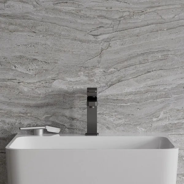 OMNIRES SL7710GR - Rubinetto del lavandino SLIDE 17 cm pettinato grafite