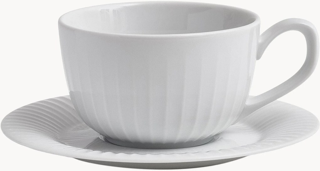 Tazza da caffè in porcellana con piattino Hammershøi, set da 2